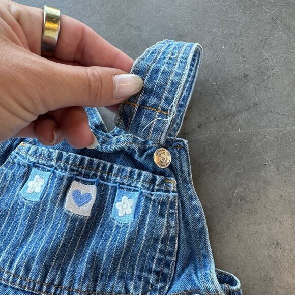 Vintage Y2K Disney Winnie the Pooh Blue Denim Overalls Jumpsuit Baby Girl 18 Mos - Picture 5 of 7